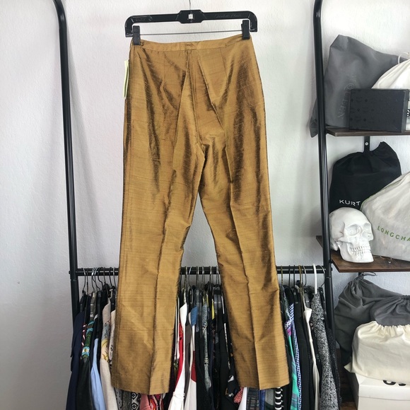 Paule Vasseur Gemeau 100% Silk Gold Pants - Picture 8 of 8